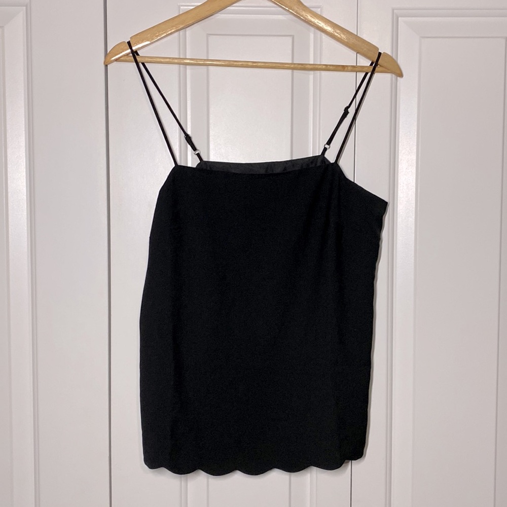 Black Scalloped J. Crew Tank Top Size 6